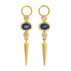 CHASE SAPPHIRE + DAIMOND  SPIKE DROP EARRING CHARMS
