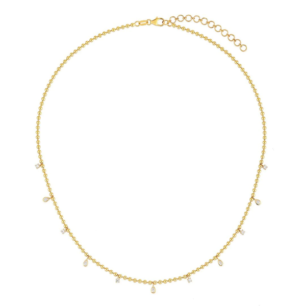 MEGAN BALL CHAIN DIAMOND DROP Necklace