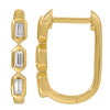 FORD DIAMOND  RECTANGLE HOOP EARRINGS