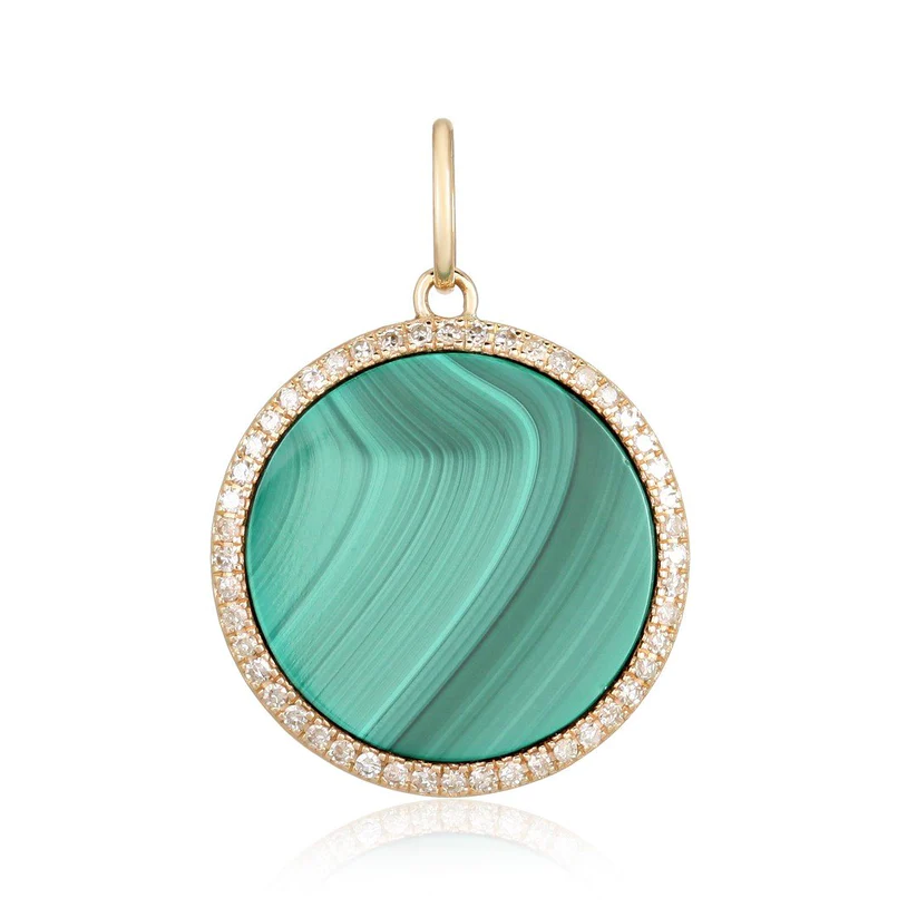 CARLEE MALACHITE DISC CHARM