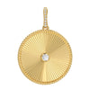 ELIZA FLUTED DISC WITH DIAMOND CENTER - PENDANT