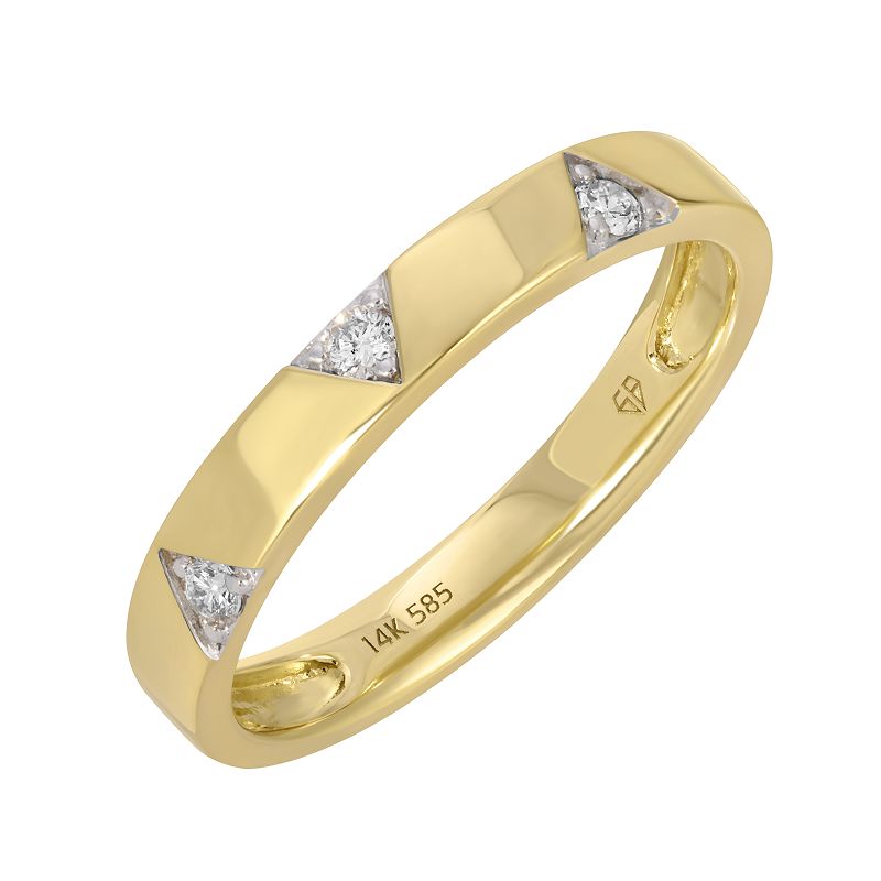 VERA TRIANGLE DIAMOND GOLD BAND RING