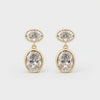 SARI OVAL BEZEL DROP EARRINGS