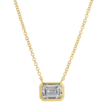 SLOANE EMERALD BEZEL NECKLACE