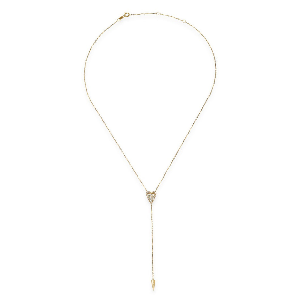 VIOLET HEART LARIAT Y DROP NECKLACE