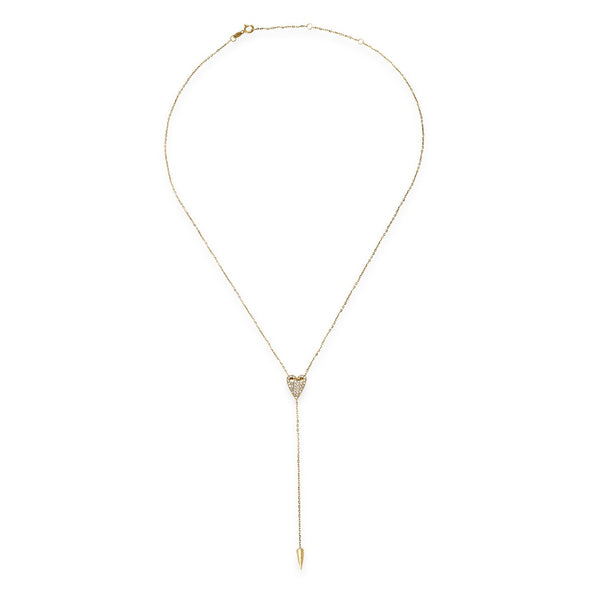 VIOLET HEART LARIAT Y DROP NECKLACE