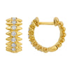 MEME GOLD SPIKE DIAMOND HUGGIE EARRINGS