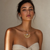 RYANN HALF FLORAL BURST STONE NECKLACE