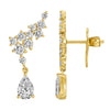 NOA DIAMOND ASYMMETRIC CLIMBING DANGLE EARRINGS