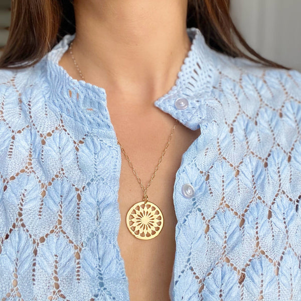 MARI PINWHEEL DISC NECKLACE
