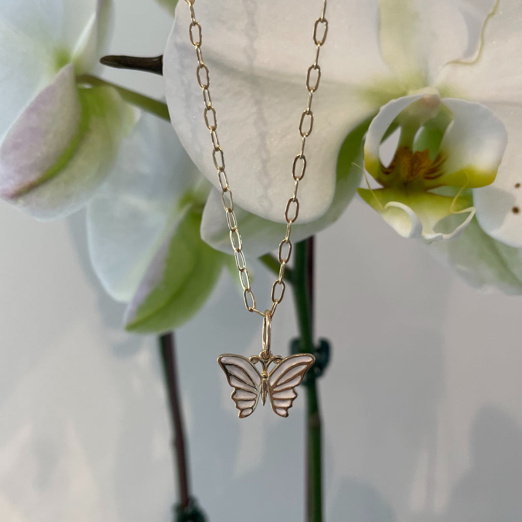 KARA Enamel Butterfly Necklace