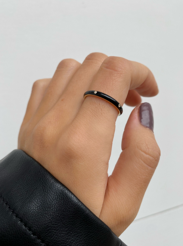KENDALL 14k Gold Enamel Rings