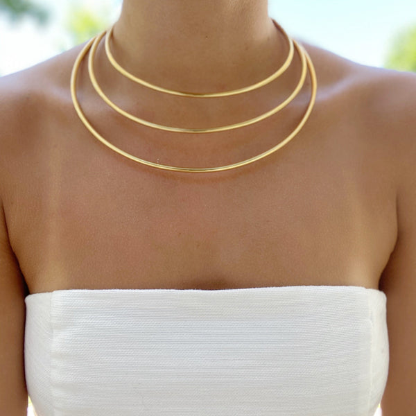 LUCY TRIPLE BANDED CUFF NECKLACE