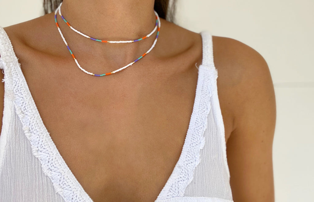 Colorful Beaded Necklace with Tassel - Nest Pretty Things