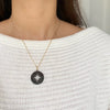 PRESLEY Starburst Disc Necklace - Black Spinel