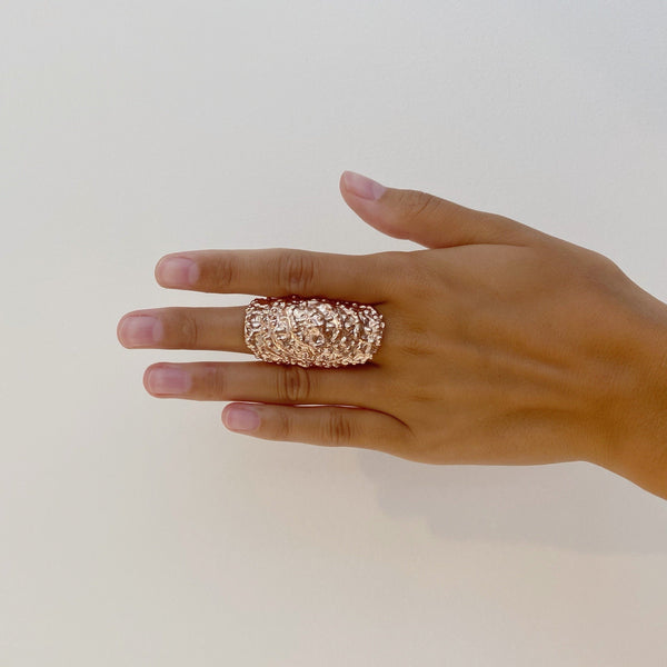 EXOTIC CARVED RING - Rose Gold