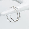 MELINA OPAL -  SILVER HOOP EARRINGS