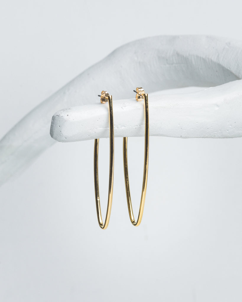 JANE Long Oval Hoop Earrings