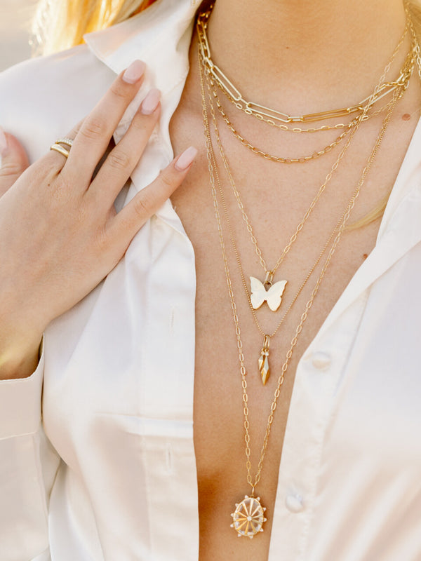 TWO FACED - DOUBLE DAGGER DROP NECKLACE