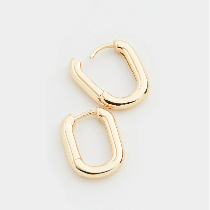 CORY Oval Hoop/Huggie Earrings