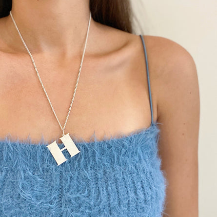 H - Sterling Initial Necklace
