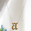 OLD ENGLISH INITIAL NECKLACE - 3/4 "