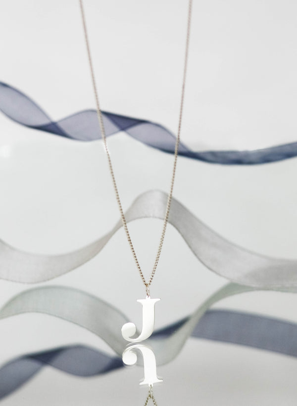 BOLD J Initial Necklace