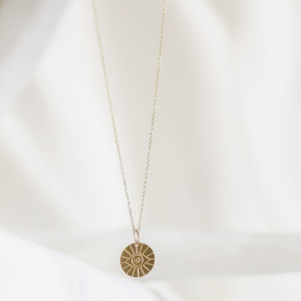 LINDSAY Evil Eye Disc Necklace