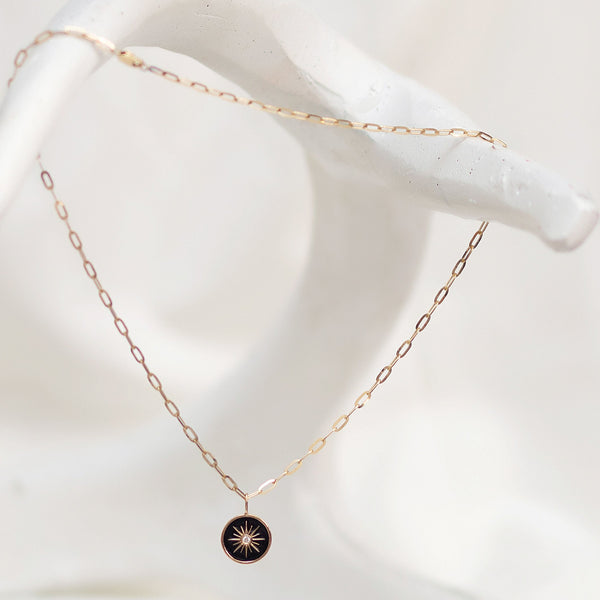 TESS ENAMEL BURST DISC  PENDANT
