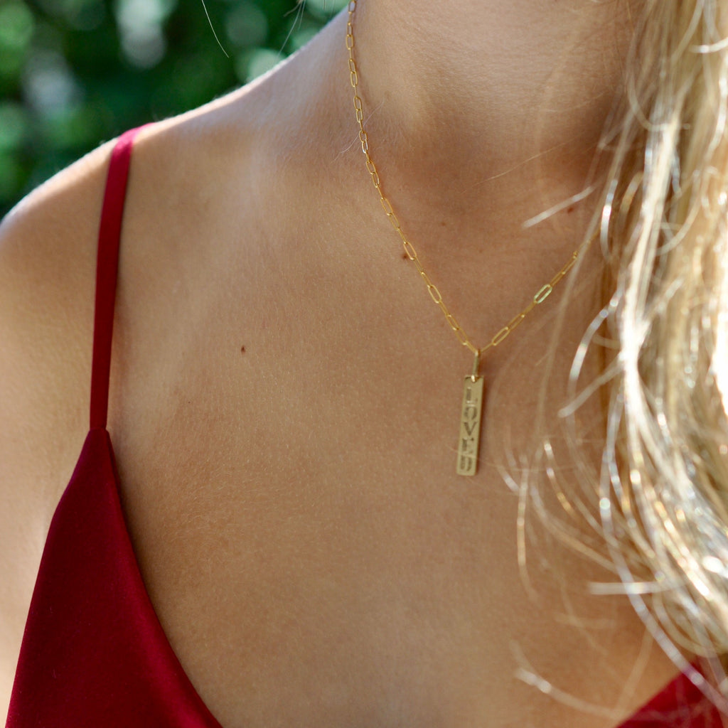 LOVE YOU Tag Necklace
