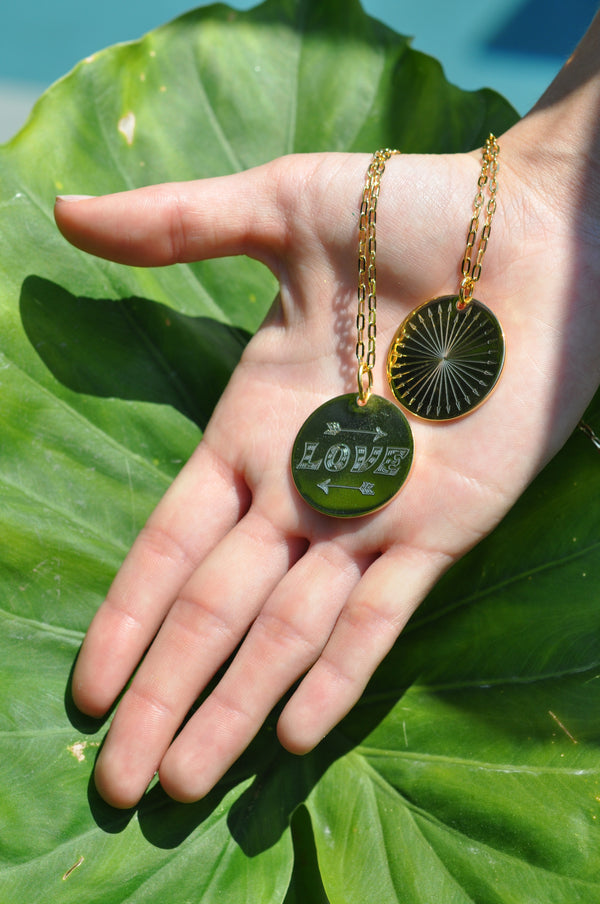 LENA Love Disc Necklace - 1.1/4"