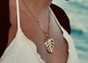 COLE MONSTERA LEAF  NECKLACE