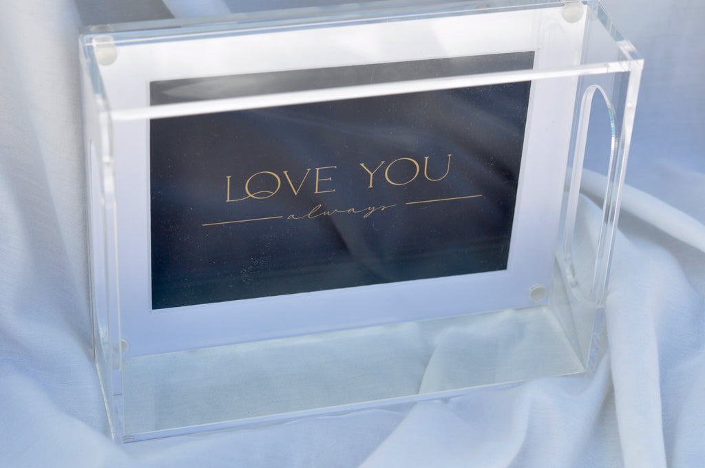 PHOTO TRAY - 13" x 16" WITH WHITE MAT FOR 11" X 14" PHOTO