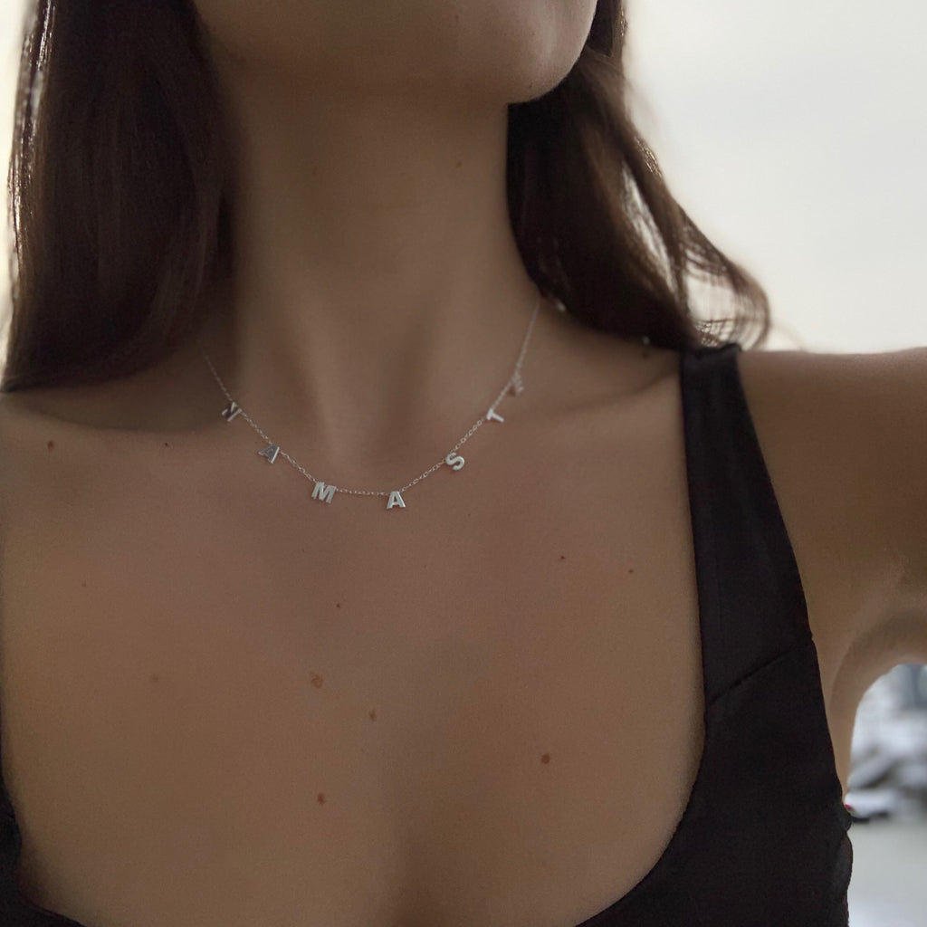 Customizable NAMASTE Silver Necklace