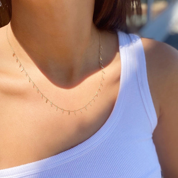 ALESSANDRA GOLD + DIAMOND DROP NECKLACE