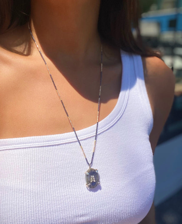 INITIAL A Stone Beaded Necklace