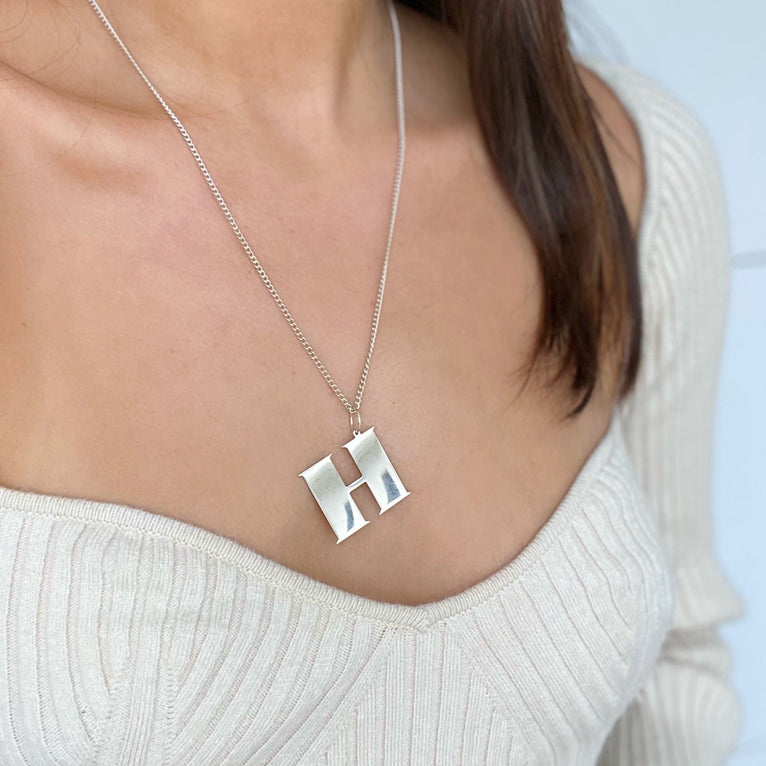 H - Sterling Initial Necklace