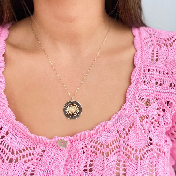 RALLY BURST DISC Pendant Necklace