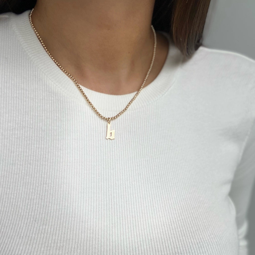 Tiny Letter Charm Necklace | B – Kate & Kole