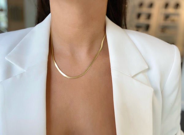 MAI Gold Herringbone Chain Necklace