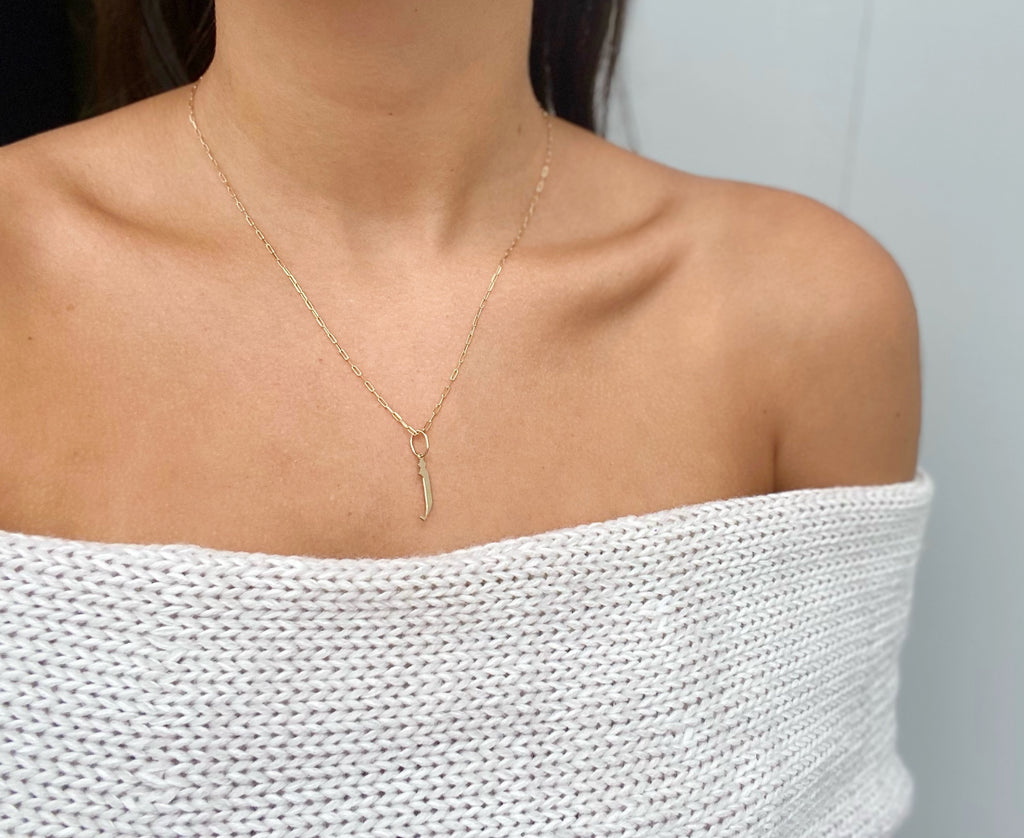OLD ENGLISH J - 1" Necklace CAPITAL & LOWERCASE