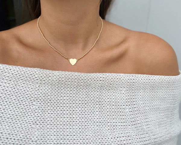 ELLY BEADED HEART NECKLACE