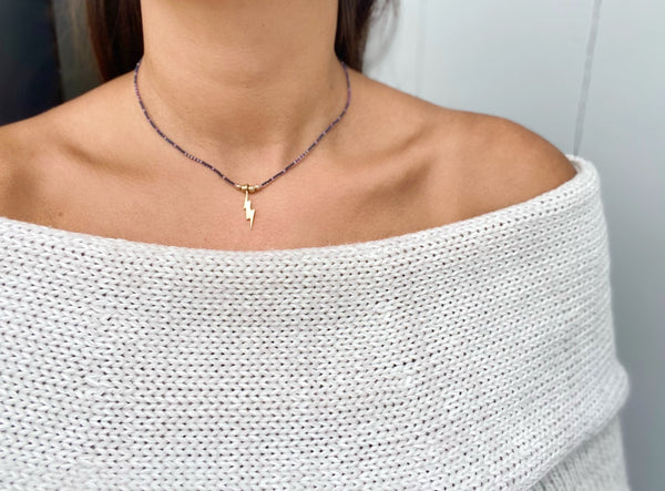 ZIGGY  BOLT Beaded Necklace