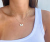KARA WHITE  ENAMEL BUTTERFLY PENDANT