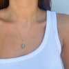 LOGAN OVAL 14K BURST DISC CHARM  - TWO SIDED