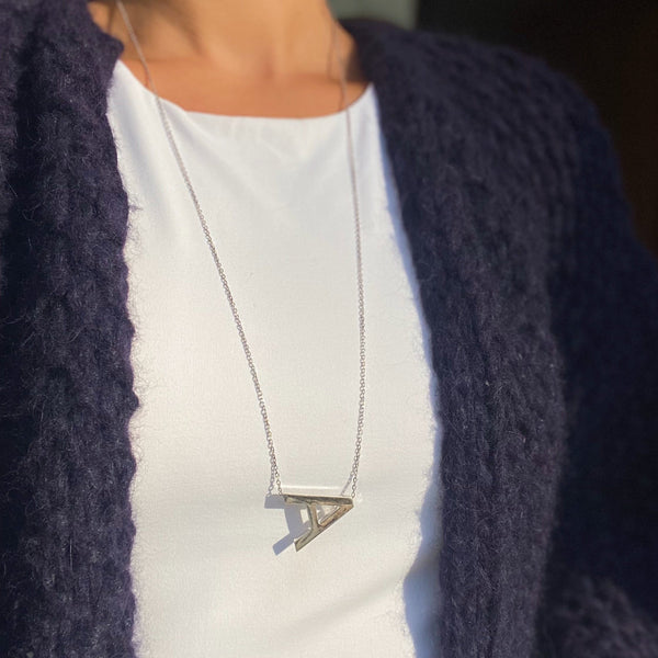 Sterling A Initial Necklace