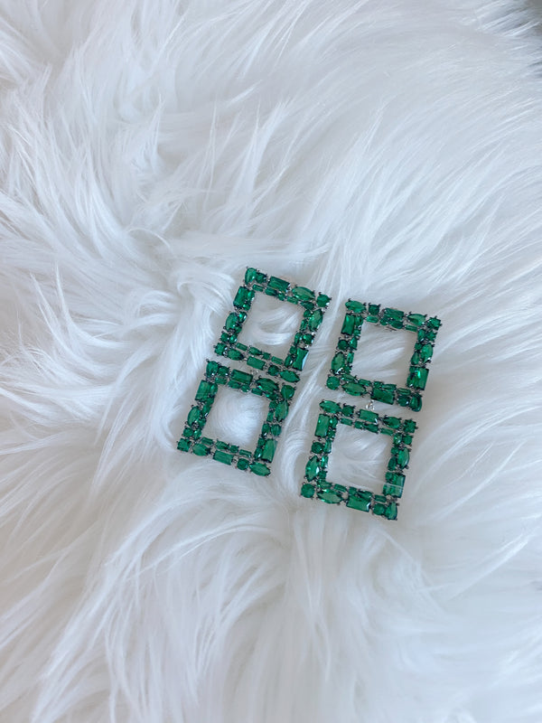 KAYLA EMERALD GREEN DROP EARRINGS BY NICKHO REY