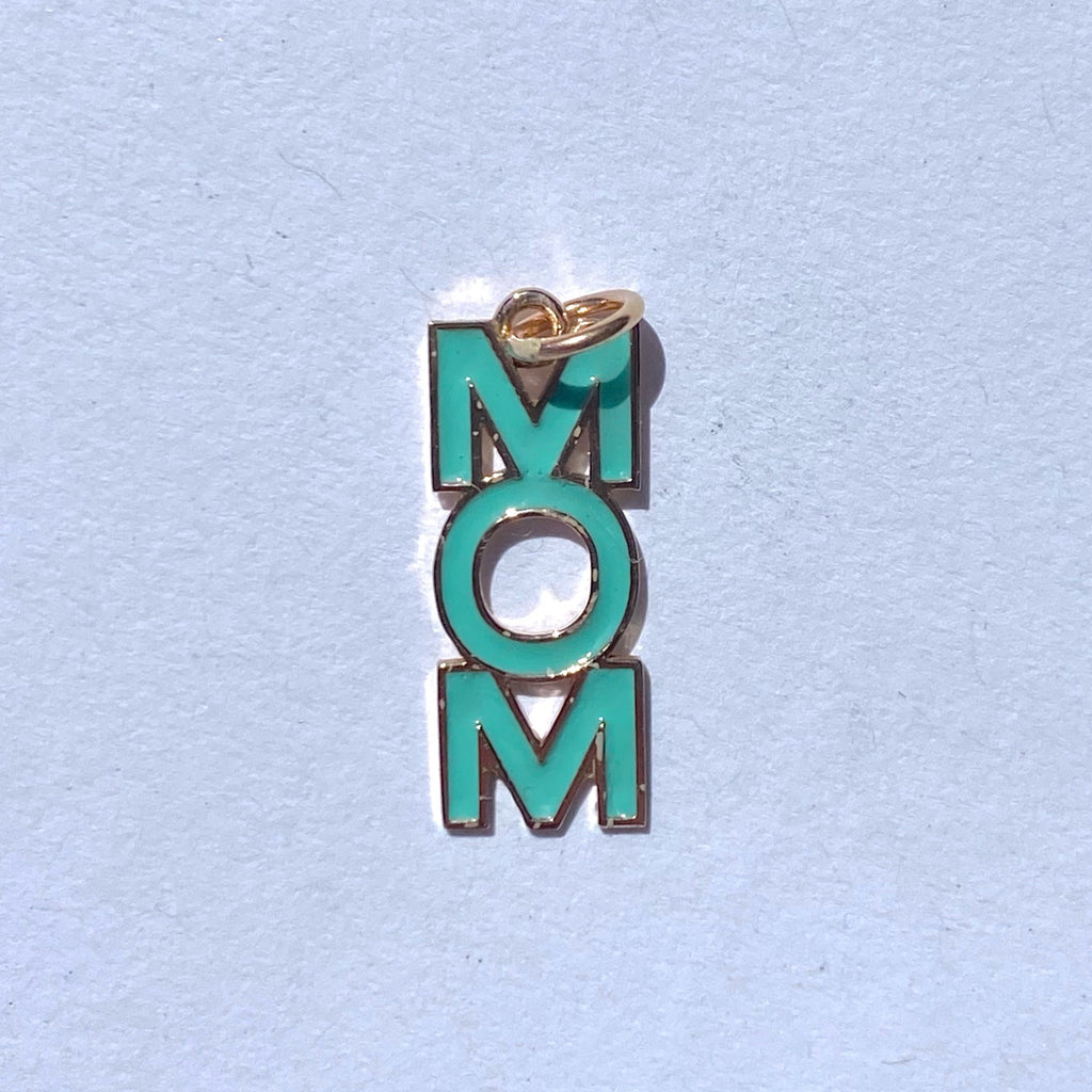 MOM TURQUOISE ENAMEL NECKLCE