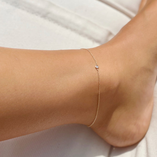 TORI SINGLE DIAMOND ANKLET BRACELET