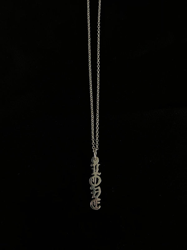 OLD ENGLISH LOVE DROP NECKLACE